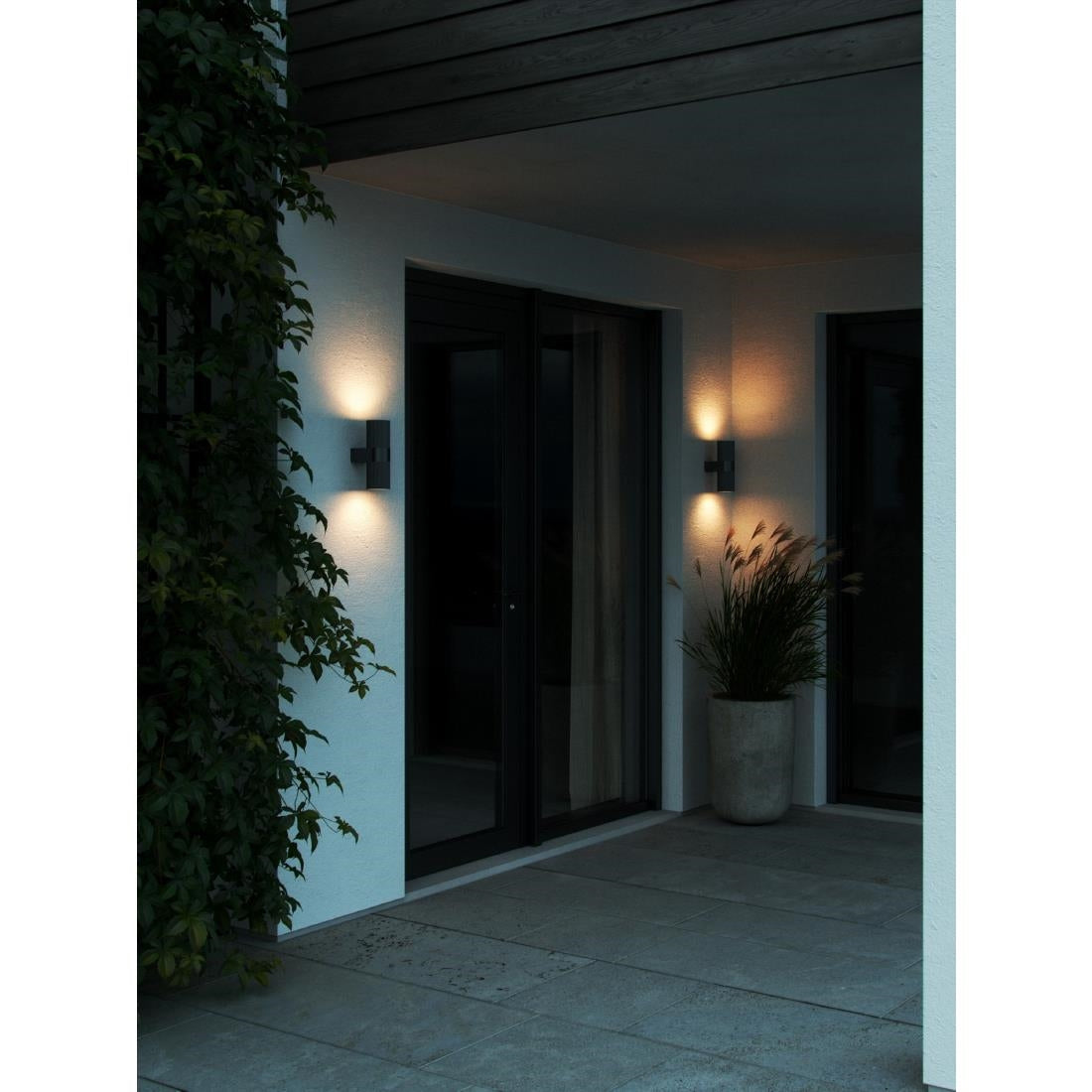 JE789 Nordlux Kyklop Ripple Outdoor Wall Light Black (Direct)