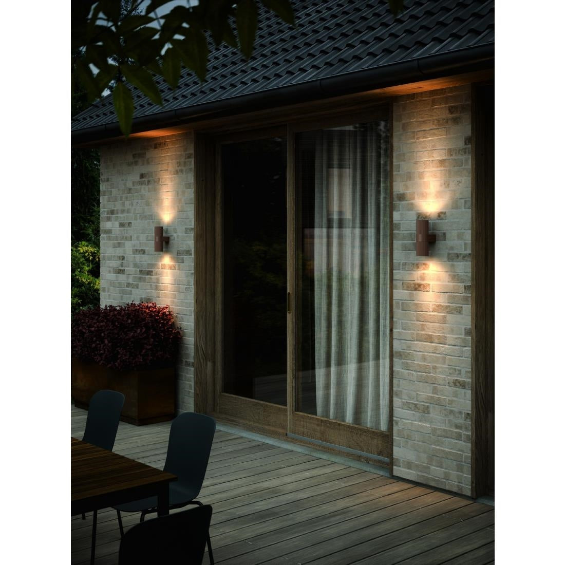 JE790 Nordlux Kyklop Ripple Outdoor Wall Light Rusty (Direct)