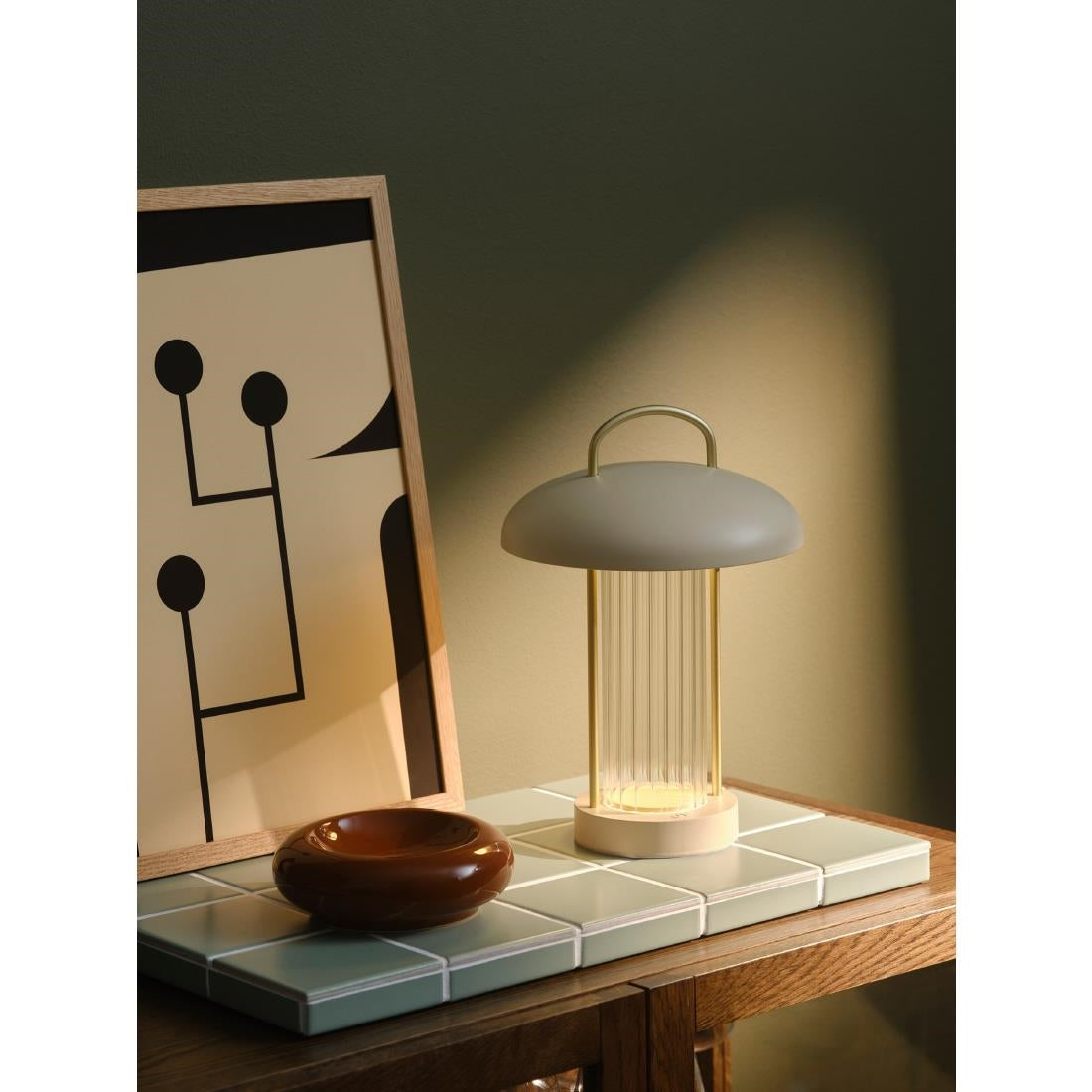 JE808 Nordlux Mirano Portable Indoor Table Lamp Beige (Direct)