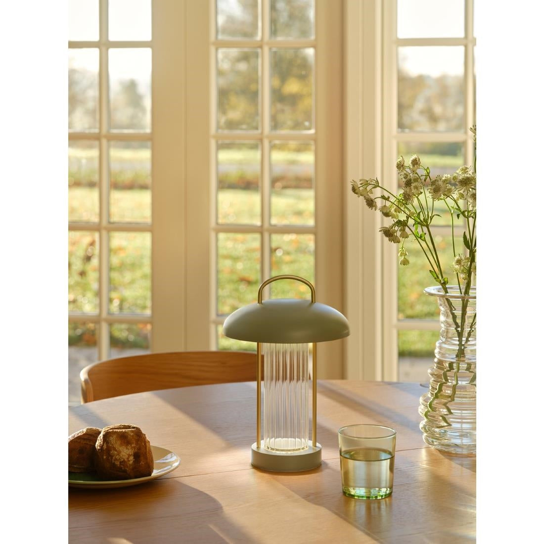 JE809 Nordlux Mirano Portable Indoor Table Lamp Dusty Green (Direct)