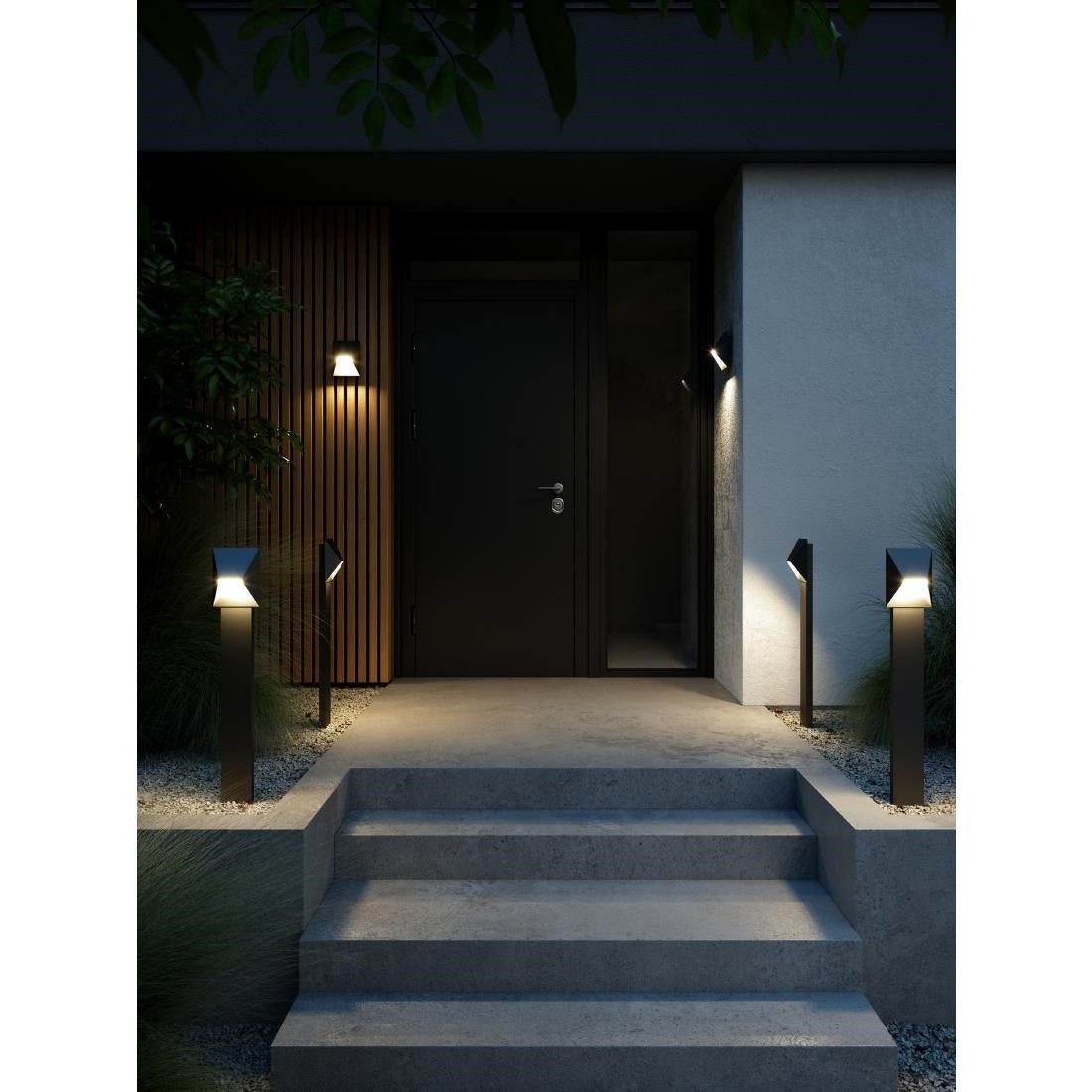 JE819 Nordlux Pontio 15 Outdoor Wall Light Black (Direct)