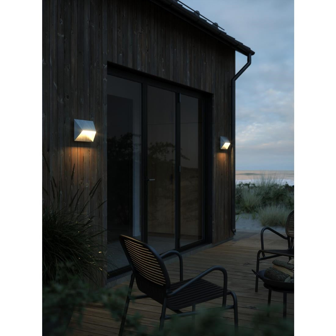 JE824 Nordlux Pontio 27 Outdoor Wall Light Galvanized (Direct)