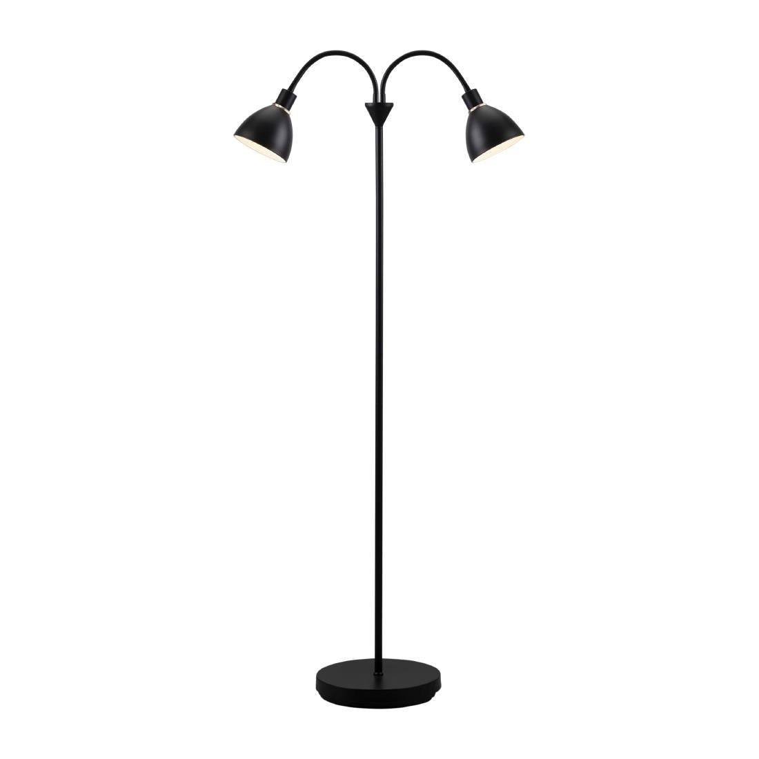 JE830 Nordlux Ray Double Indoor Floor Lamp Black (Direct)