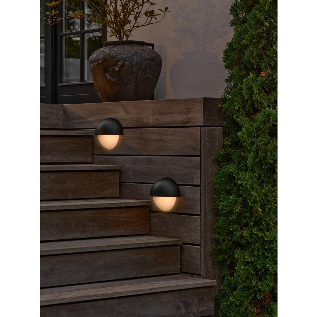 JE844 Nordlux Scorpius Round Outdoor Wall Light Black (Direct)