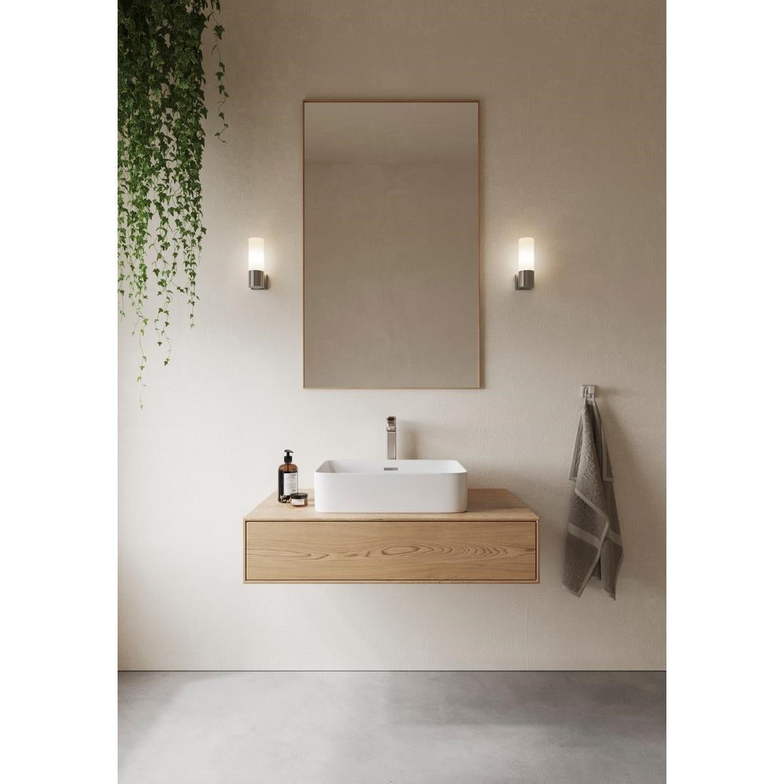 JE845 Nordlux Tangens Single Indoor Wall Light Brushed Steel (Direct)