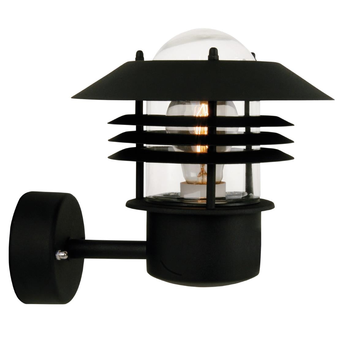 JE863 Nordlux Vejers Up Outdoor Wall Light Black (Direct)