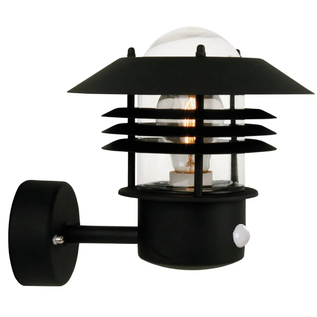JE865 Nordlux Vejers Sensor Outdoor Wall Light Black (Direct)