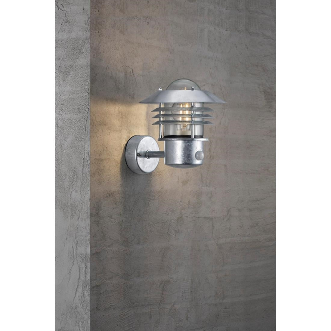 JE866 Nordlux Vejers Sensor Outdoor Wall Light Galvanized (Direct)