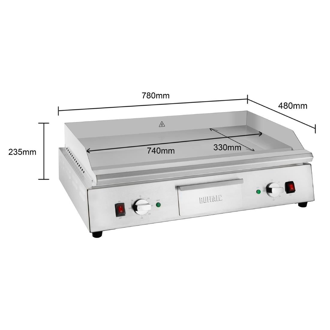 Buffalo Dual Zone Chrome Plated Griddle 790mm