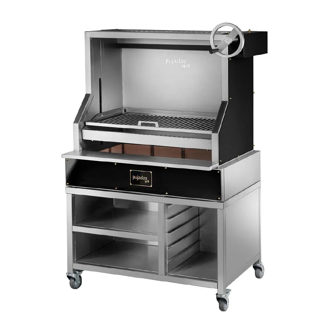 JE925 Pujadas Open Grill With V-Shaped Bars And Mobile Cabinet (Direct)