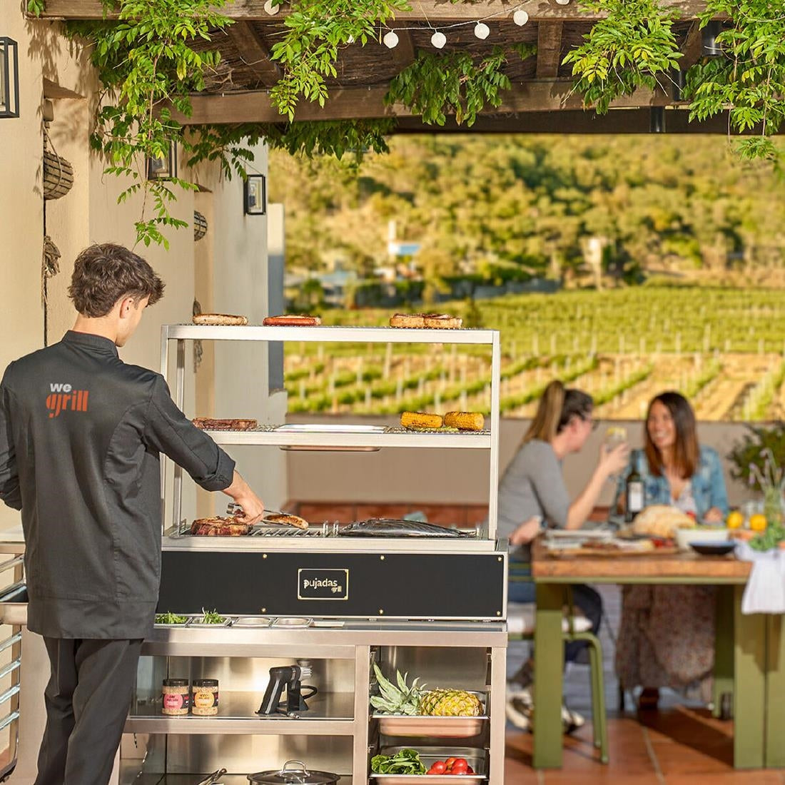 JE928 Pujadas Robata Grill With Mobile Cabinet (Direct)