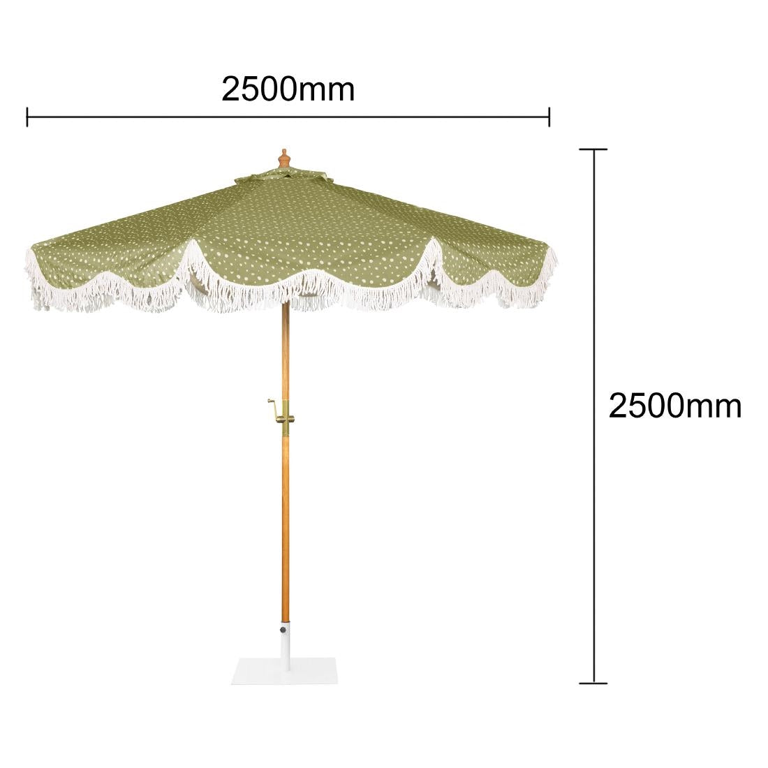 Bolero Sicily Round Parasol 2.5m Diameter Green Mix