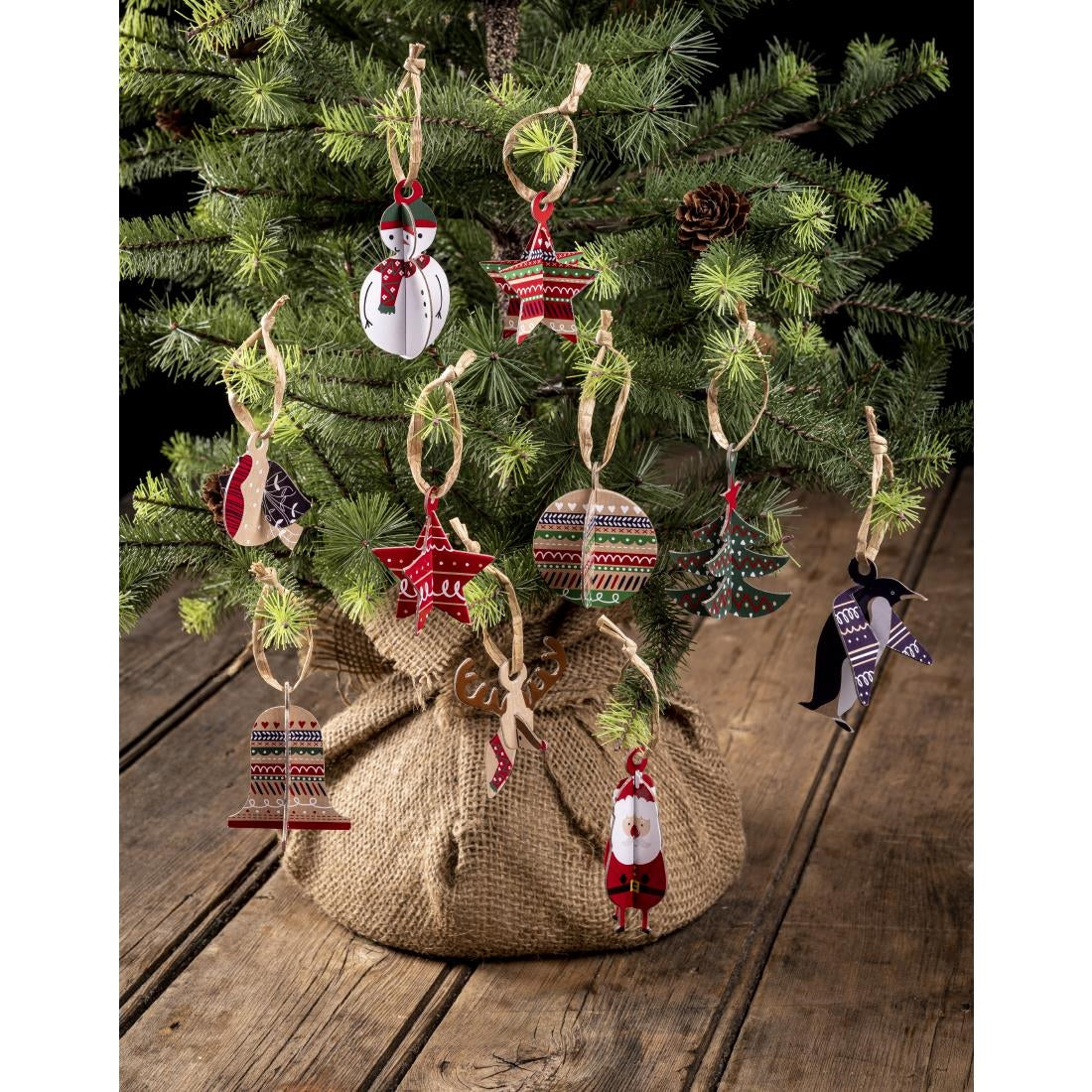 JE980 Swantex Kraft Holly Robin Christmas Crackers 12" Content E2 (Pack 50)