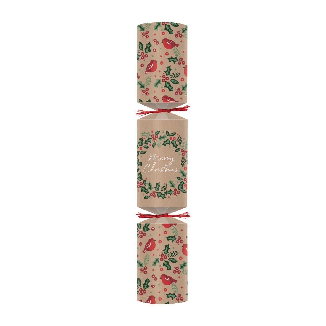 JE980 Swantex Kraft Holly Robin Christmas Crackers 12" Content E2 (Pack 50)