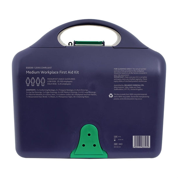 JF023 Reliance Medical Workplace BS8599-1 First Aid Kit with Aura3 Box Medium
