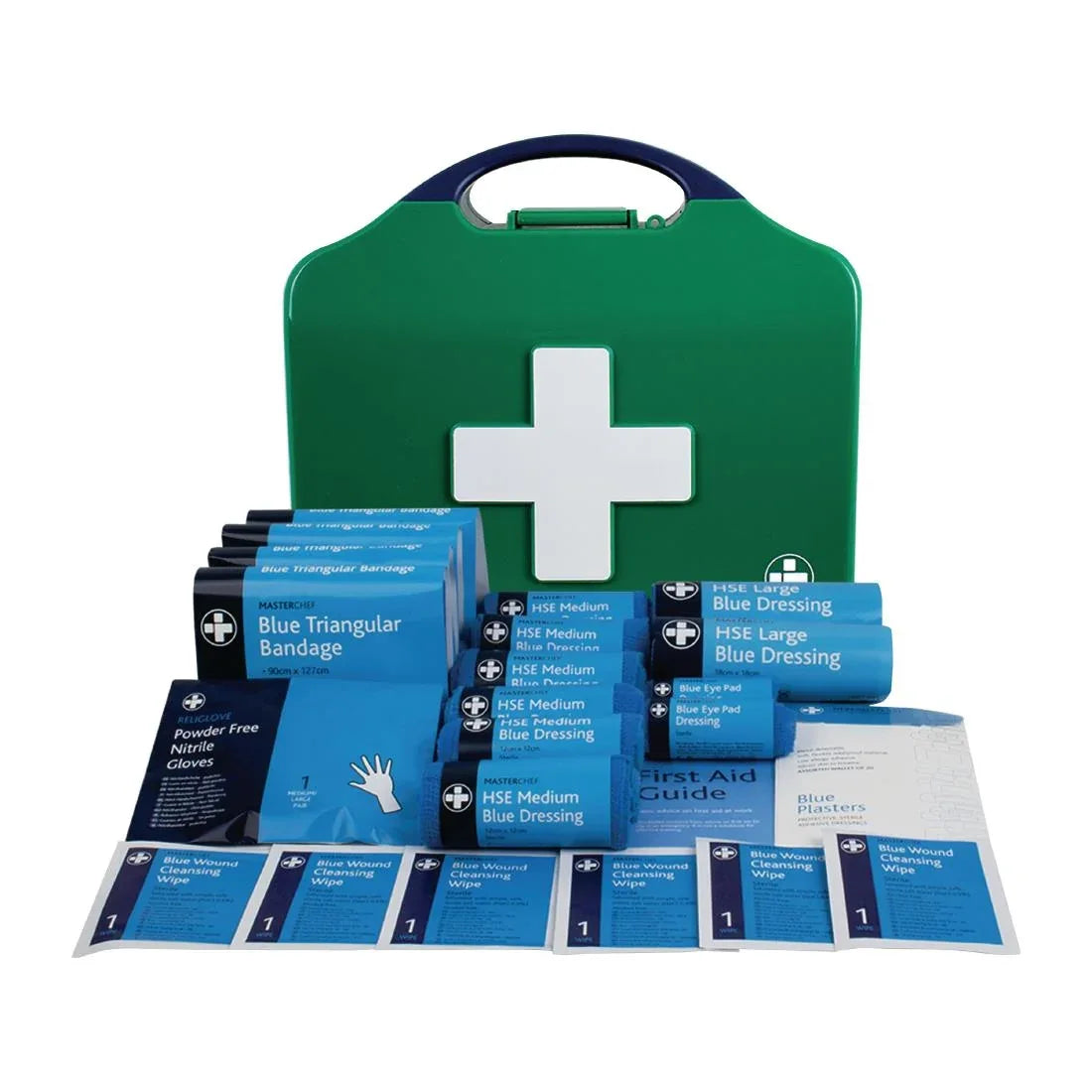 JF034 Masterchef Catering HSE 10 Person First Aid Kit - Aura3 Box - Small - Green