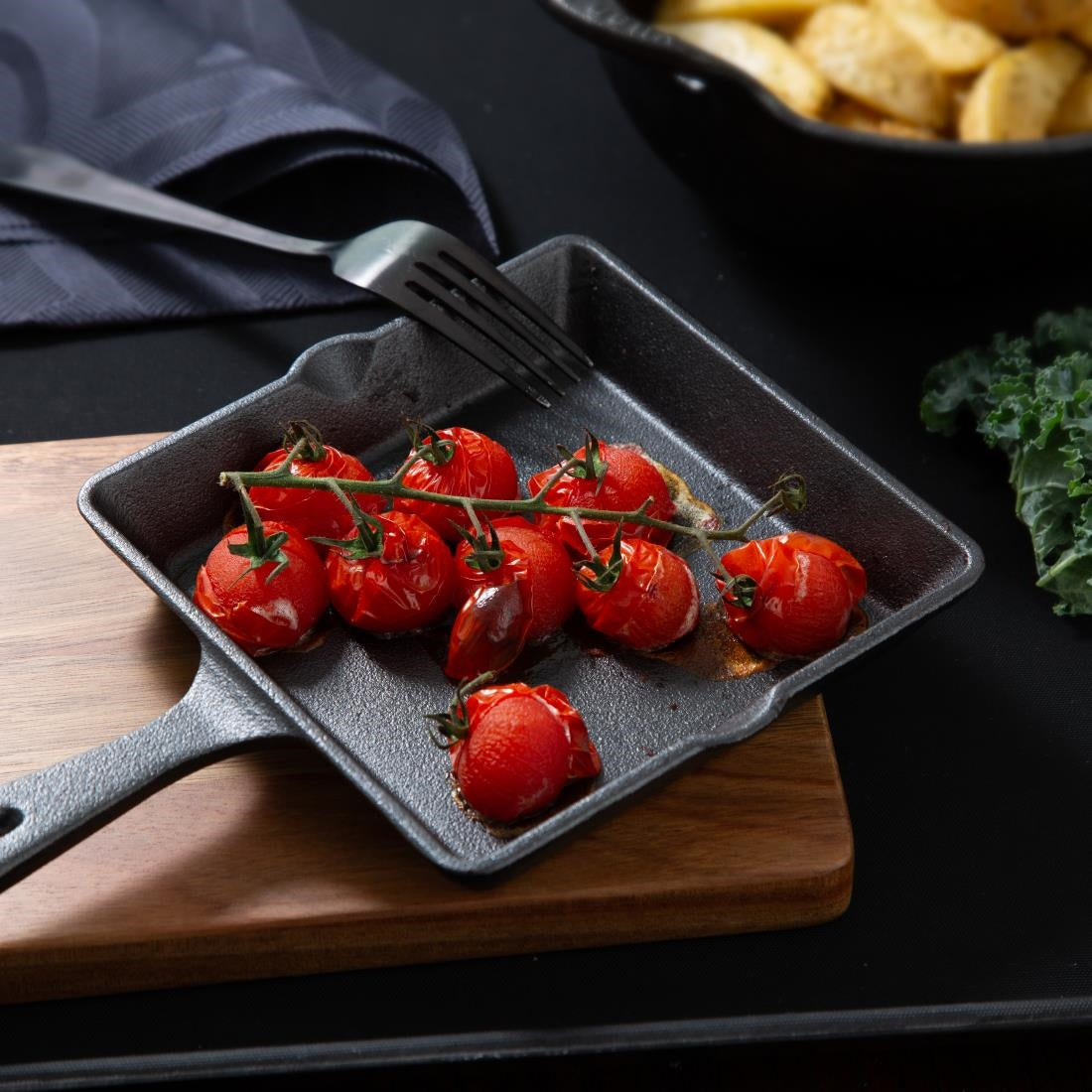 Olympia Cast Iron Square Pan 155x225mm