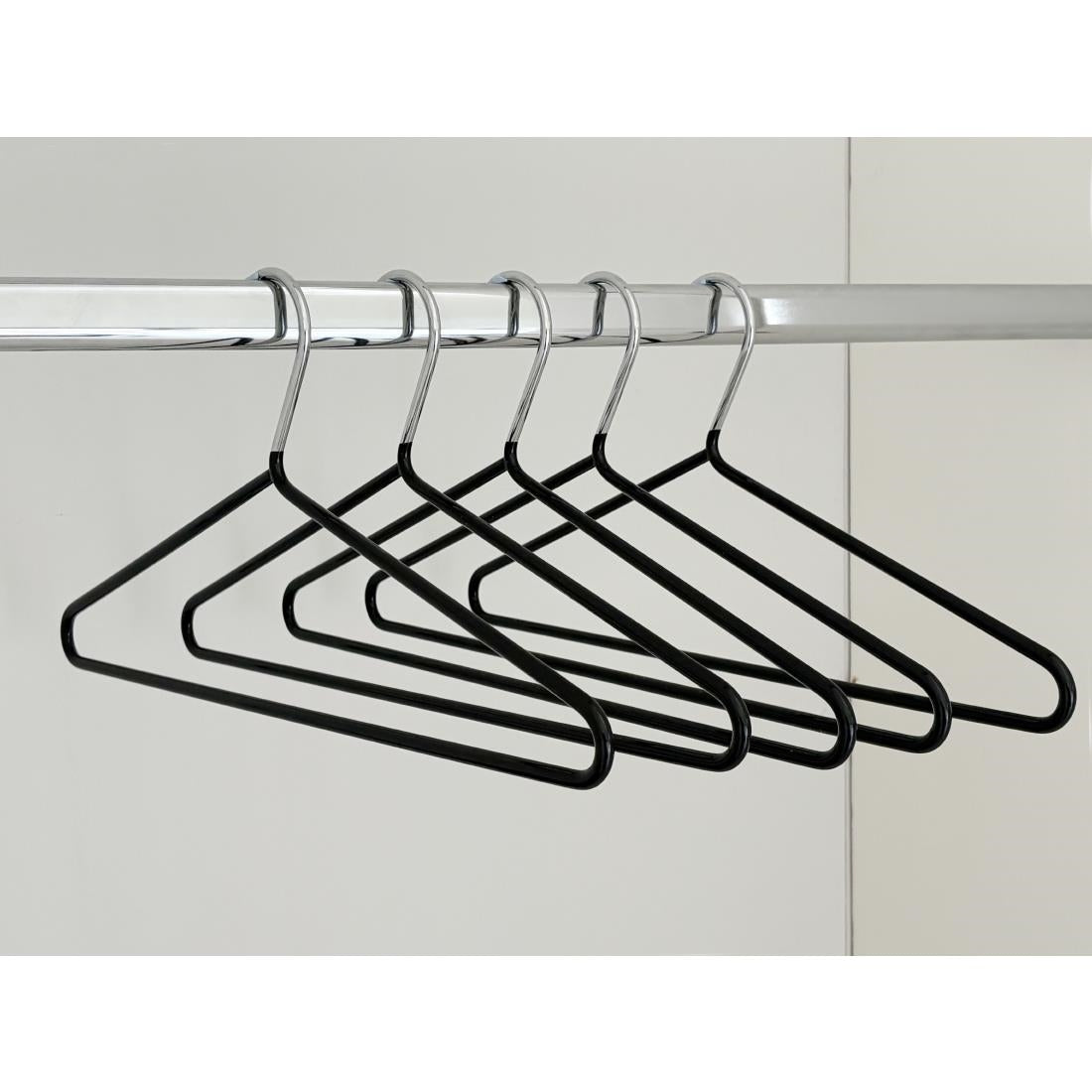JF079 Heavy Duty Chrome Hanger With Black PVC Anti Slip Coating (Pack 25) (Direct)