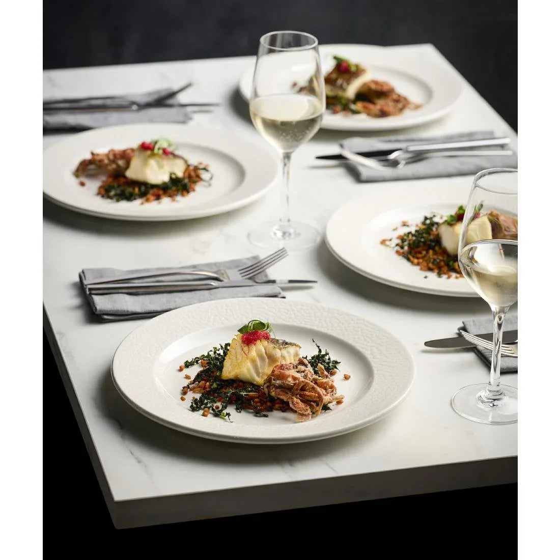 JF608 Churchill Viana White Rimmed Bowl - 249ml (Pack 12) (Direct)
