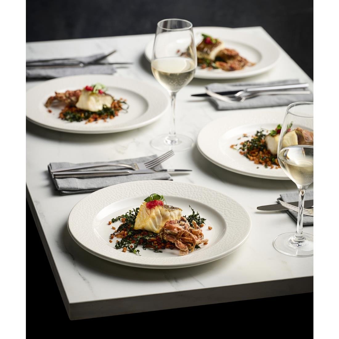 JF607 Churchill Viana White Pasta Bowl - 309ml (Pack 12) (Direct)