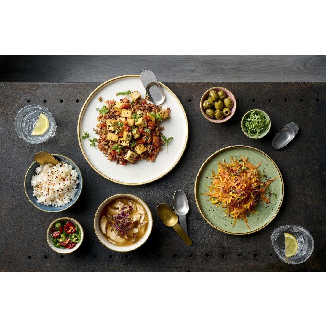 JF702 Churchill Vintage Gold Short Handled Tasting Spoon - 75mm (Pack 12) (Direct)