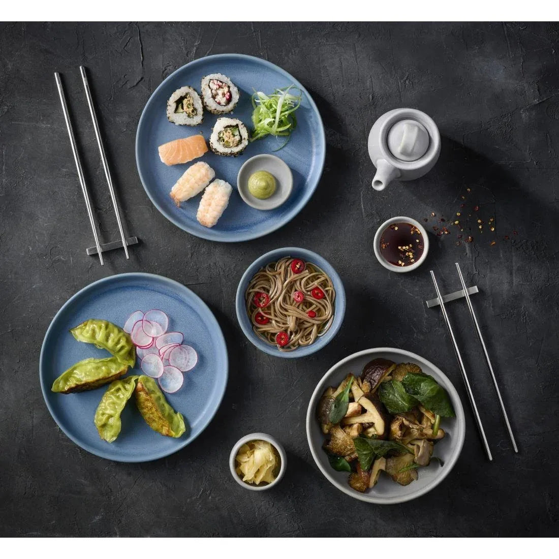 JF701 Churchill Black Chopsticks Rest - 60mm (Pack 12) (Direct)
