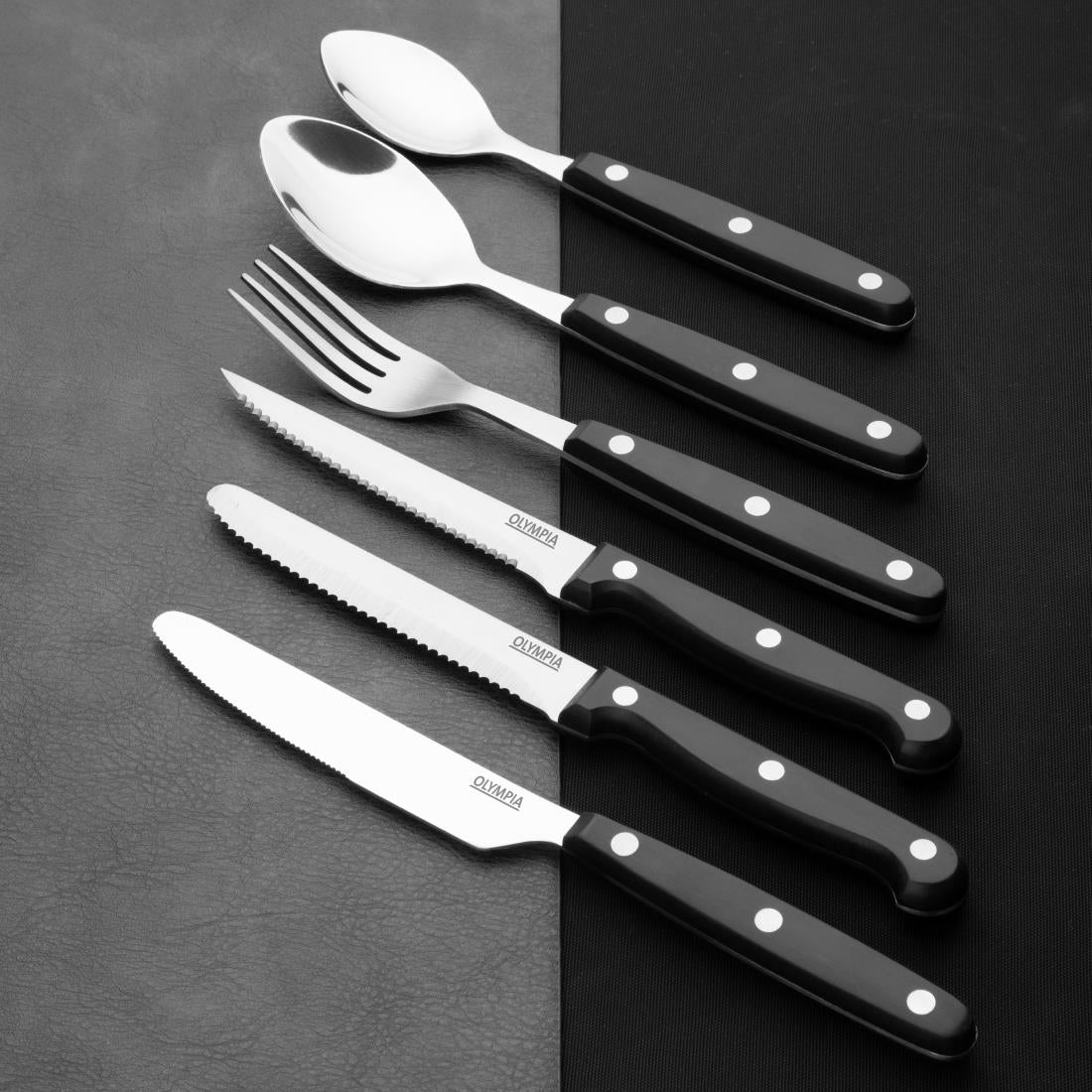 Olympia Taverna Teaspoons with Black Handles (12 Pack)
