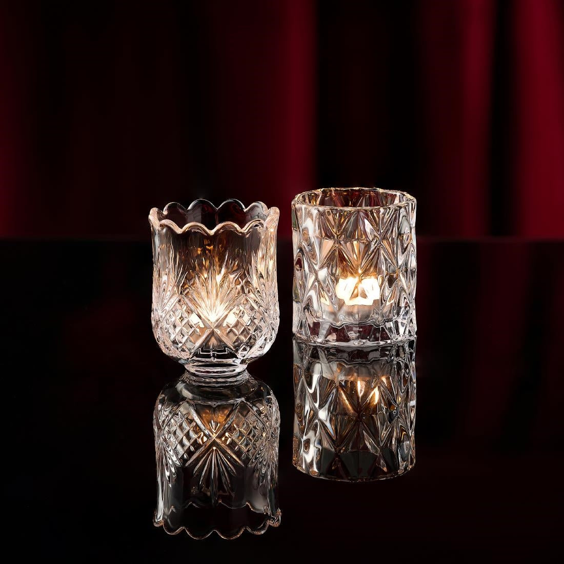 JF820 Tealight Holder Diamond - 70x75mm (Pack 6)