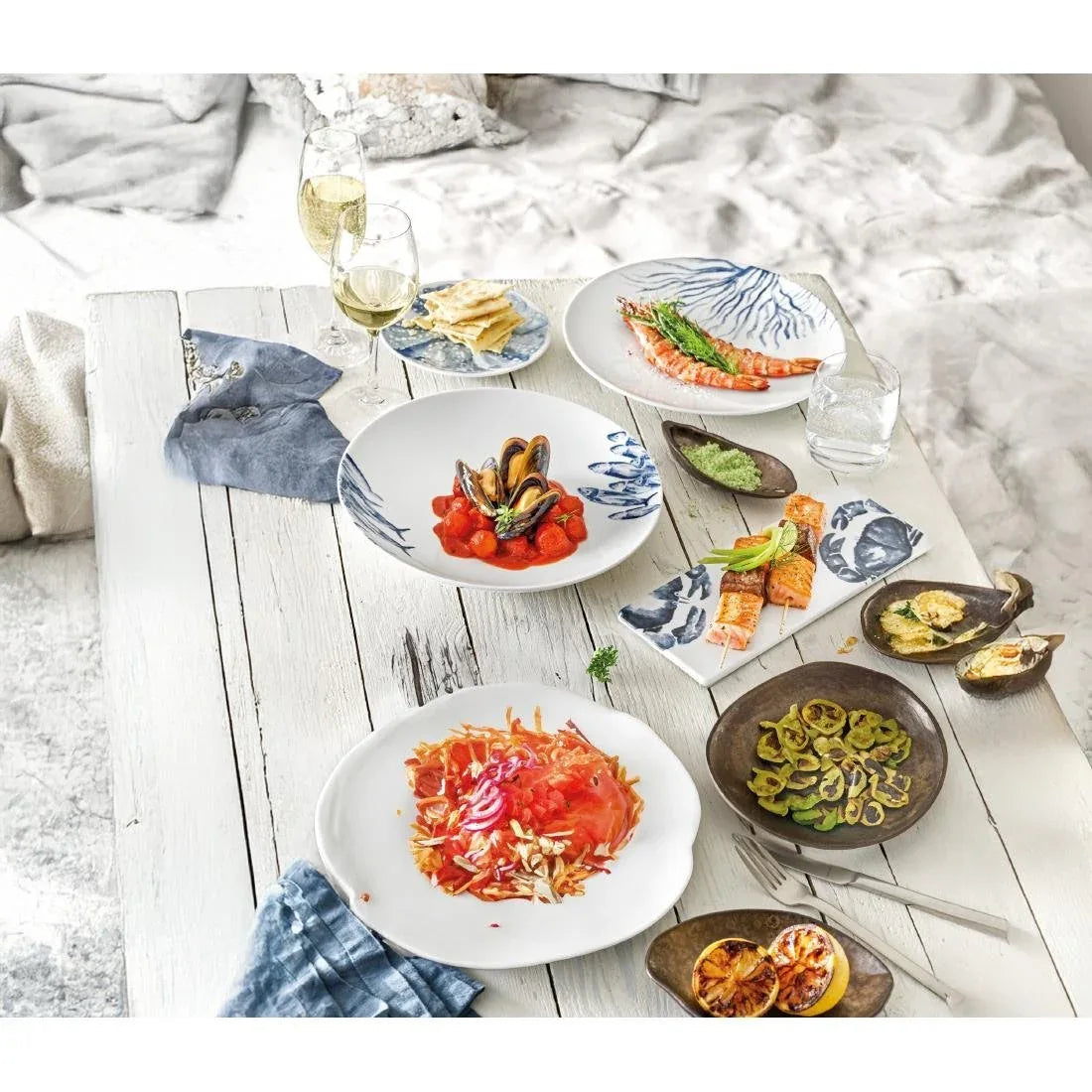 JF889 Maritime Ocean Breeze Rectangular Plate - 300x110mm (Pack 12)