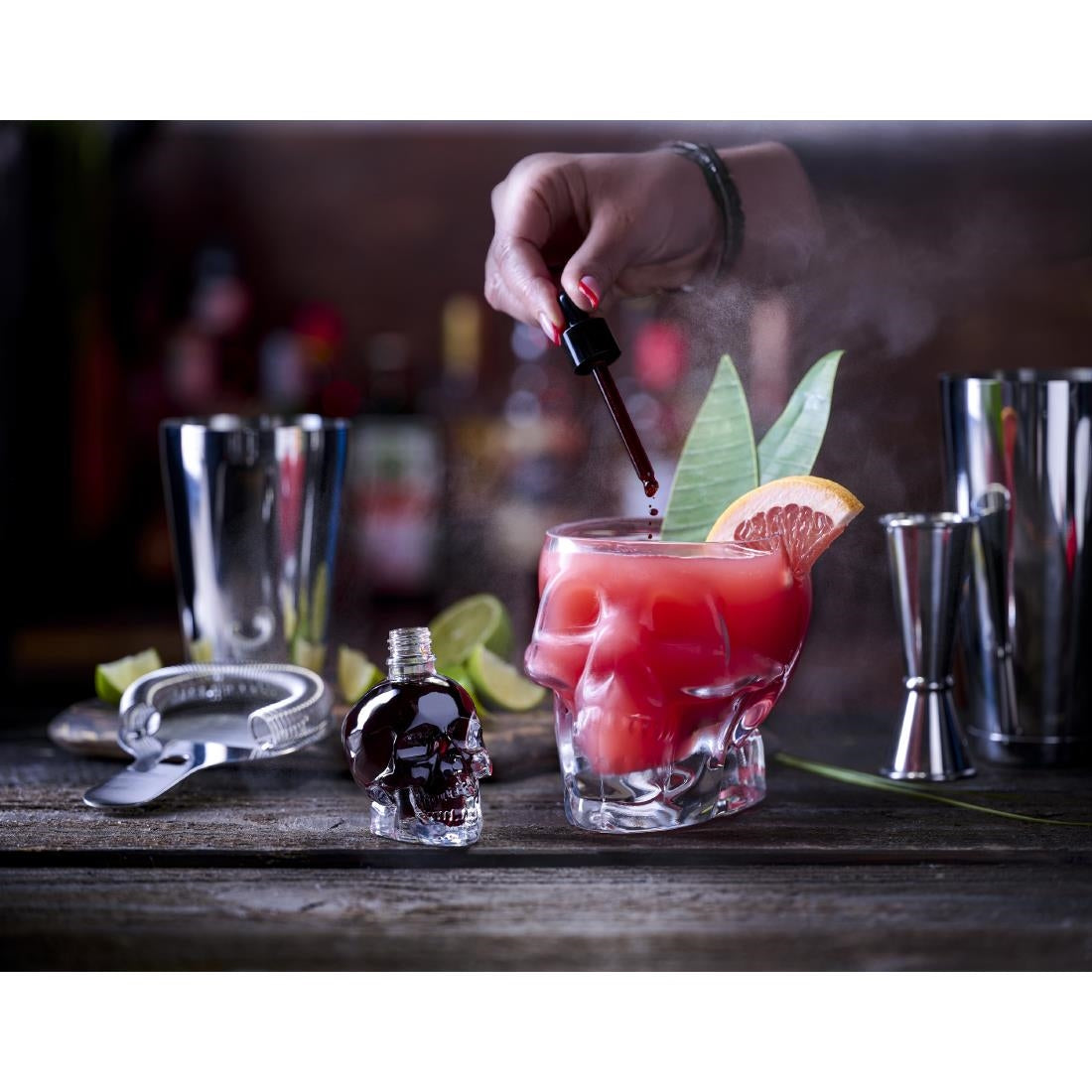 JF892 Skull Glass Bitter Bottle with dropper - 60ml