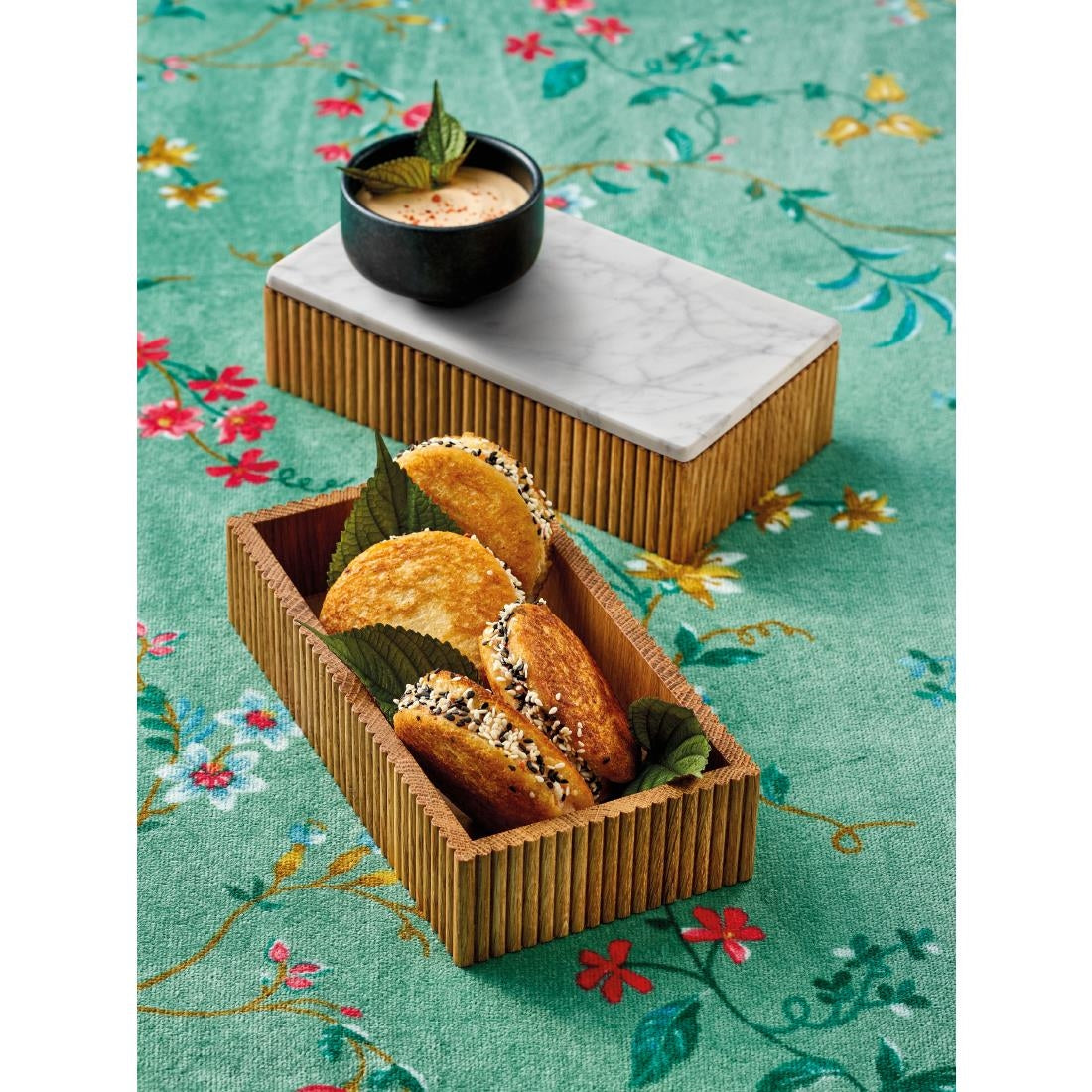 JF898 Cesto Rectangular Lid/Plate Marble - 210x110mm