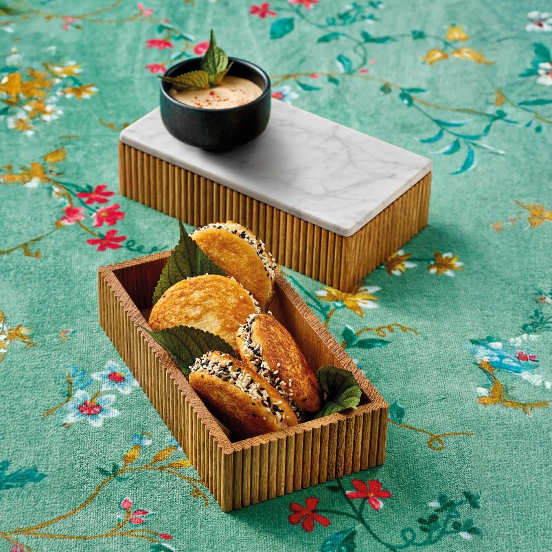 JF898 Cesto Rectangular Lid/Plate Marble - 210x110mm