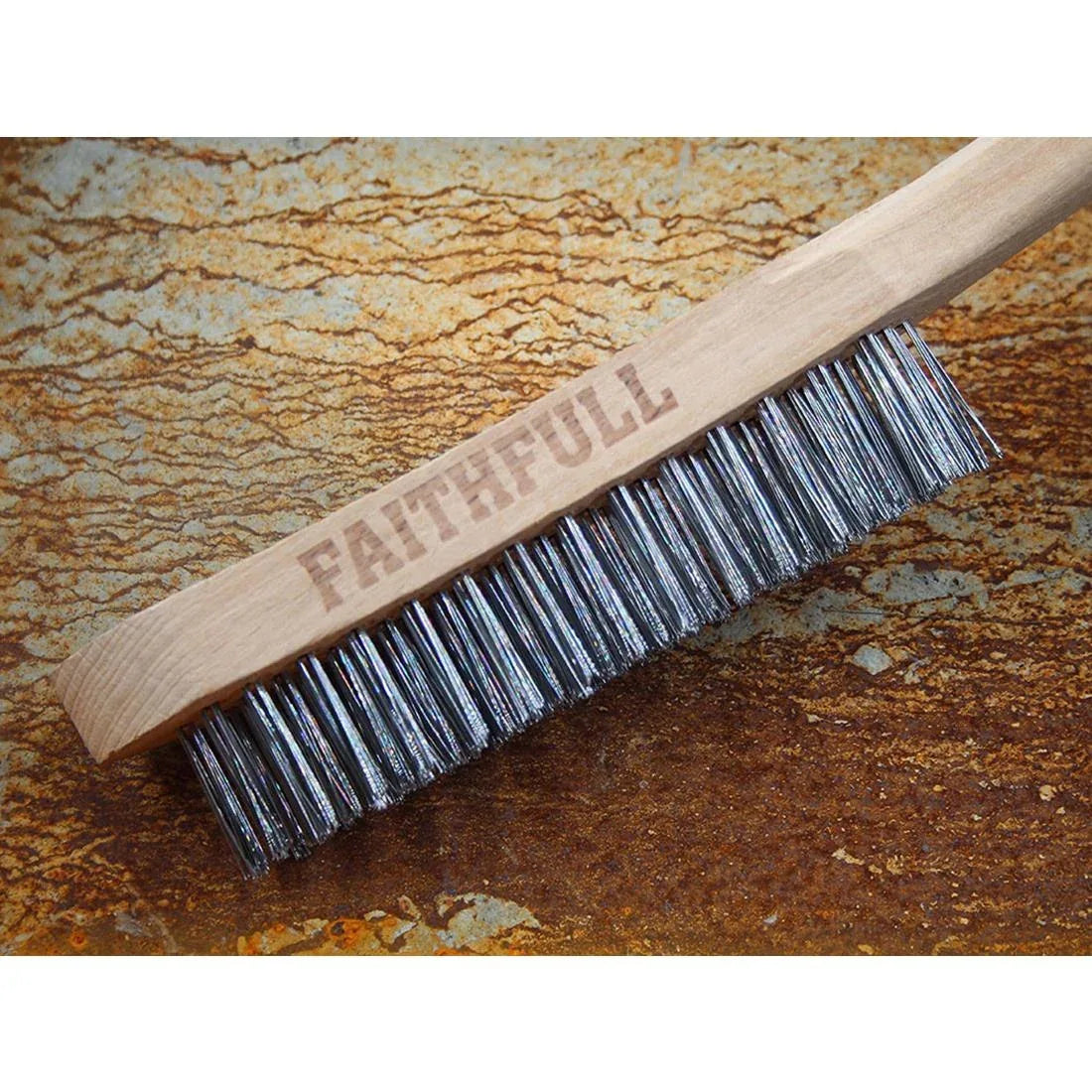 JF947 Faithfull Heavy Duty Wire Grill Brush 4 Row
