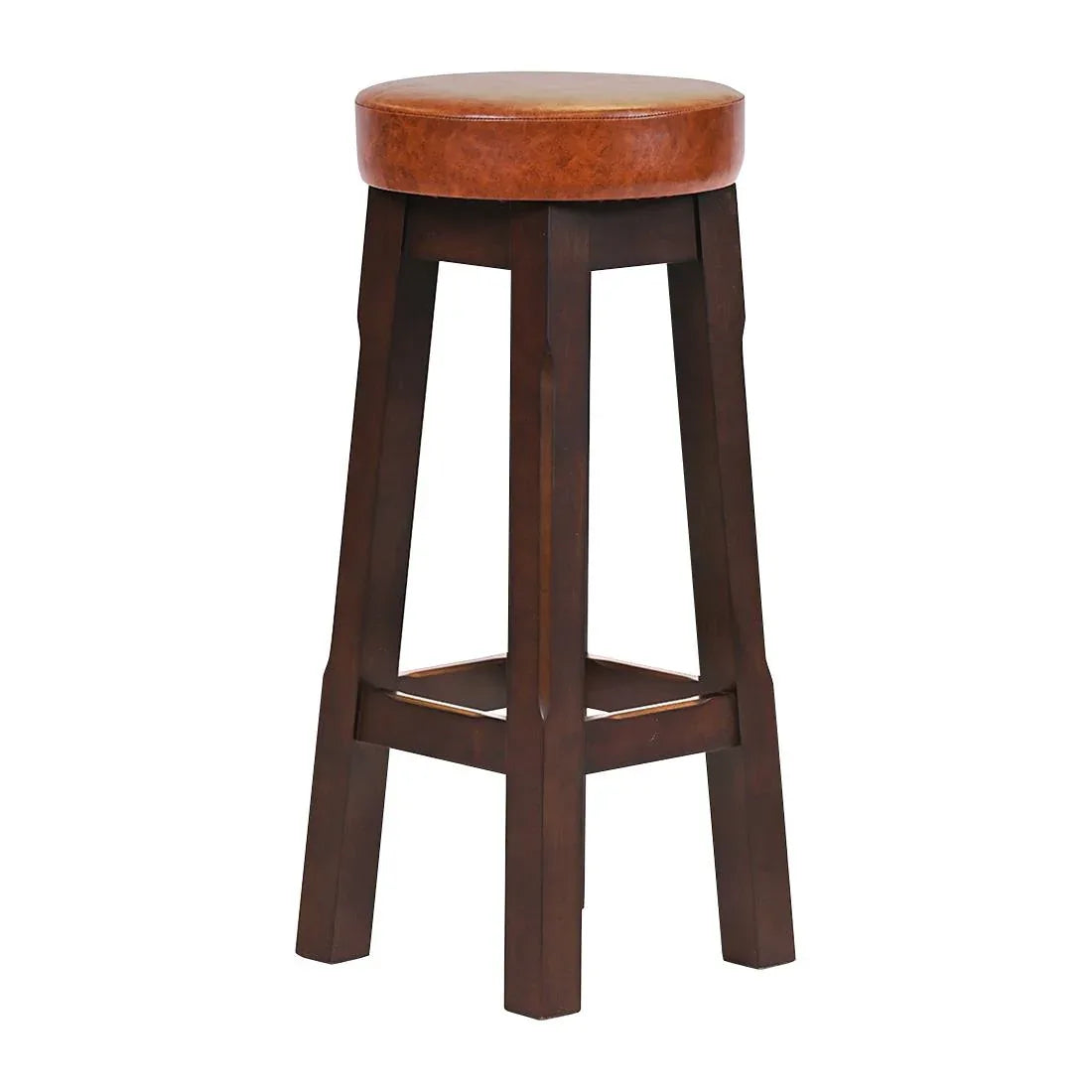 JF961 Wessex High Stool Dark Walnut with Bison Tan Seat (Pack 2) (Direct)