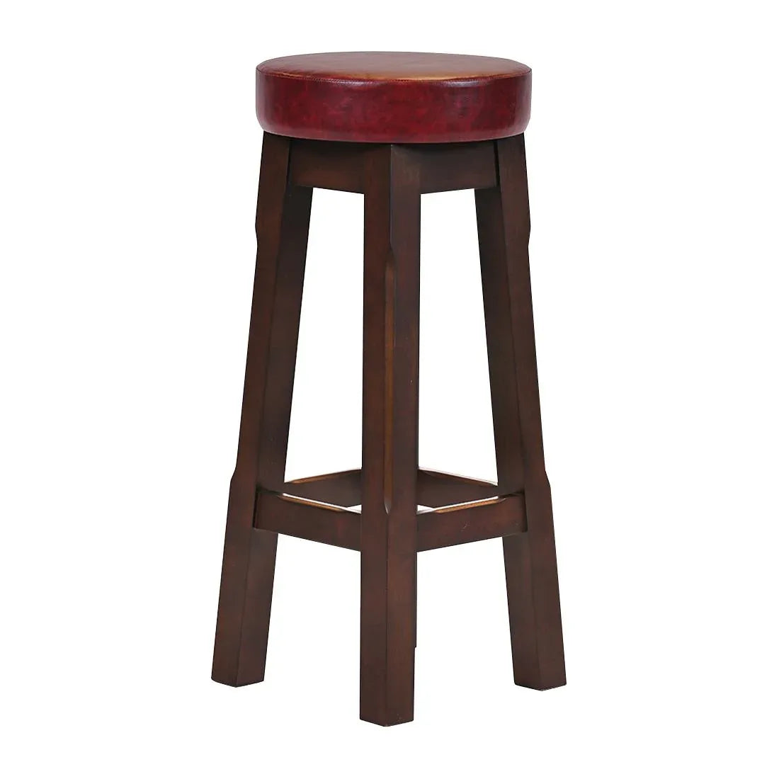 JF962 Wessex High Stool Dark Walnut with Bison Bordeaux Seat (Pack 2) (Direct)