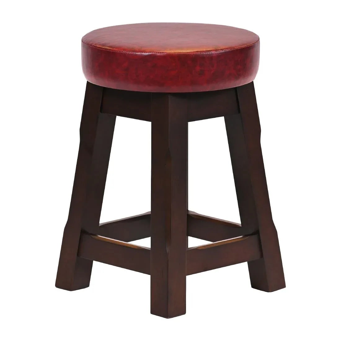 JF977 Wessex Low Stool Dark Walnut with Bison Bordeaux Seat (Pack 2) (Direct)