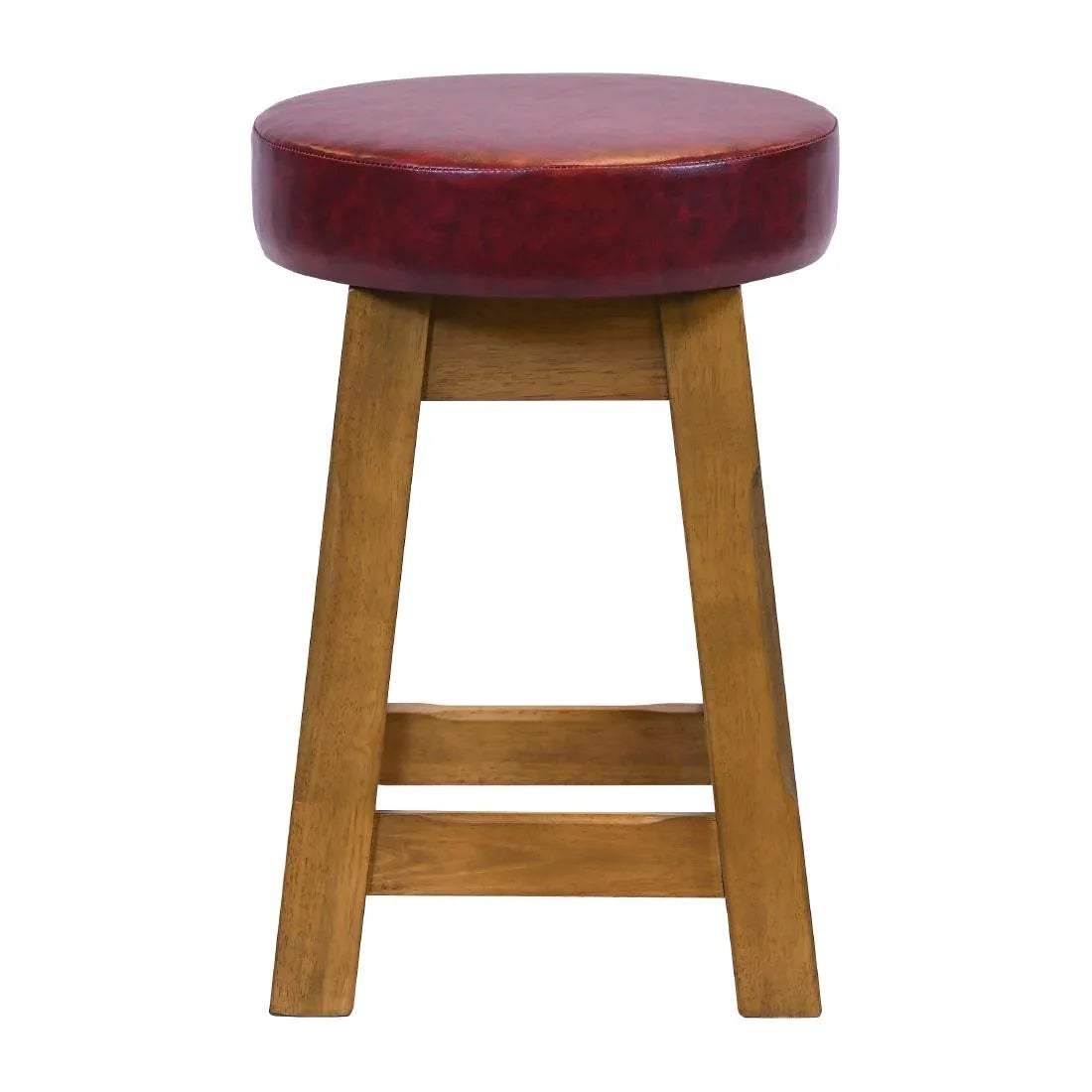 JF987 Wessex Low Stool Weathered Oak with Bison Bordeaux Seat (Pack 2) (Direct)