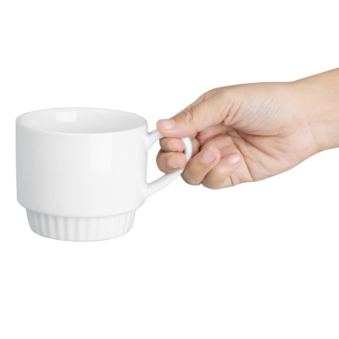 Olympia Café Stacking Mugs White 340ml (6 Pack)