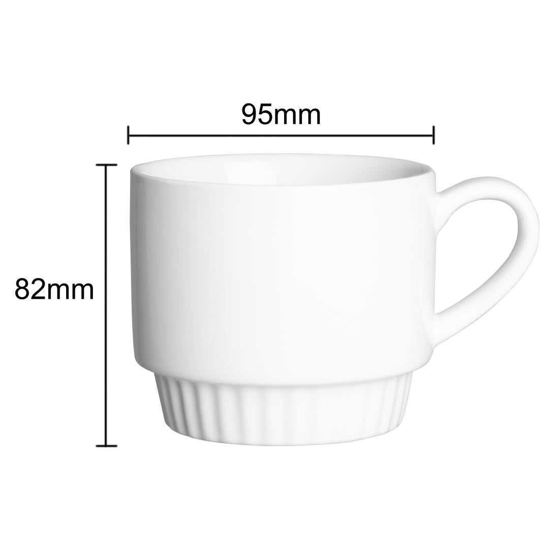 Olympia Café Stacking Mugs White 340ml (6 Pack)