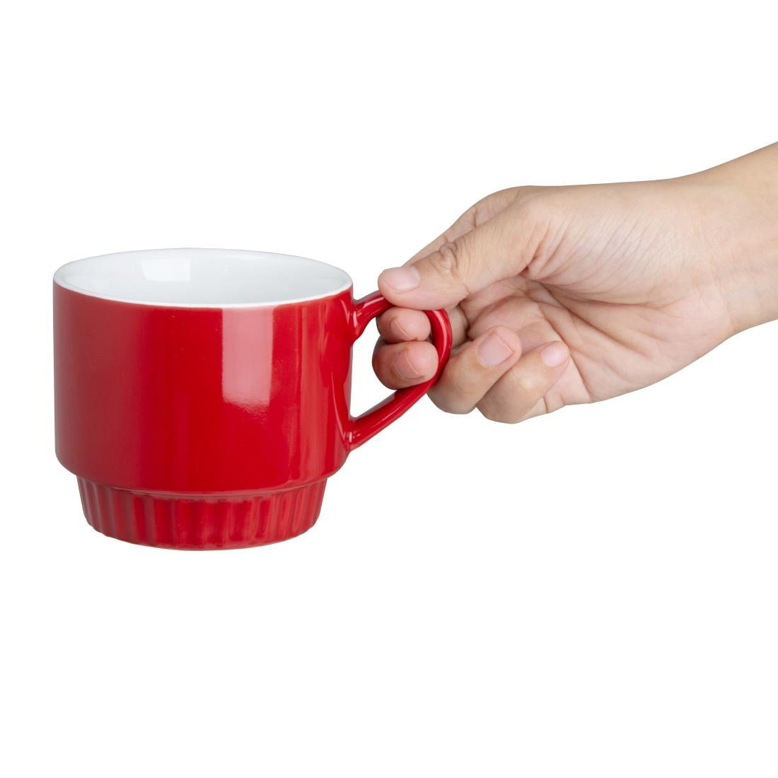 Olympia Café Stacking Mugs Red 340ml (6 Pack)