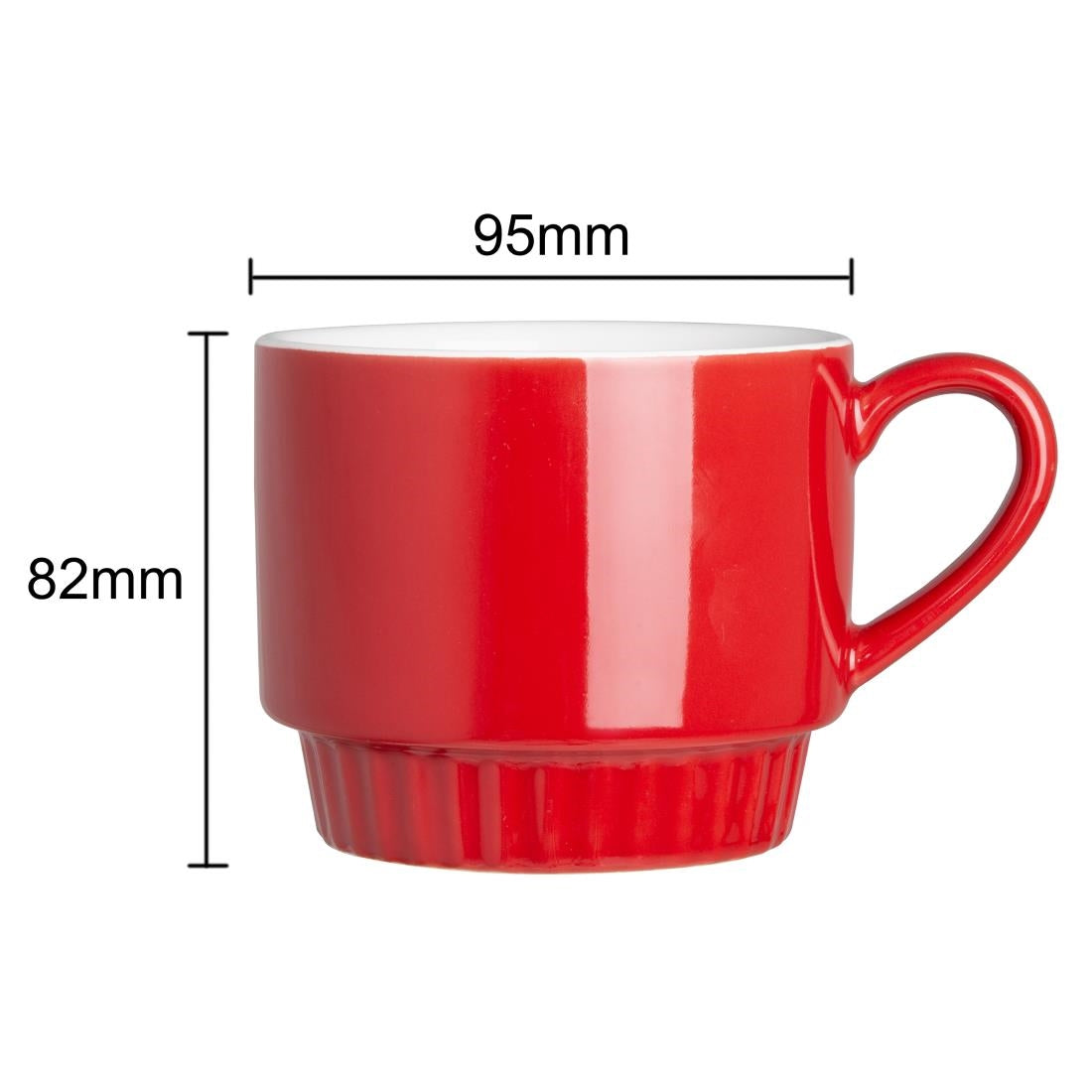 Olympia Café Stacking Mugs Red 340ml (6 Pack)