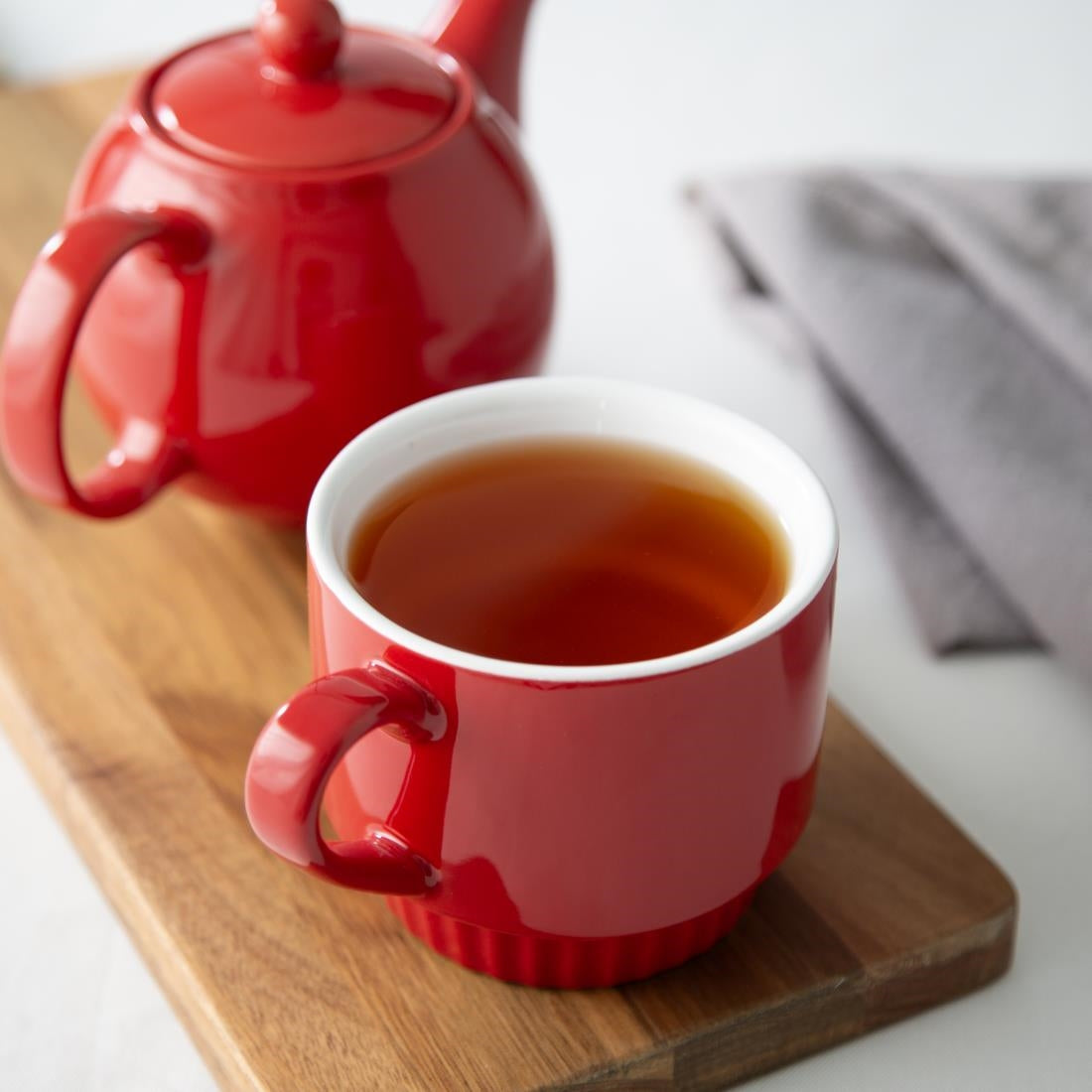 Olympia Café Stacking Mugs Red 340ml (6 Pack)