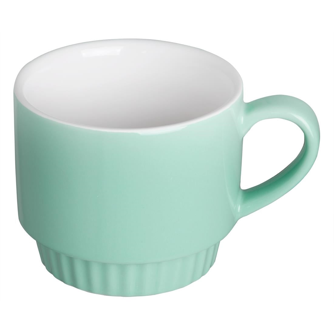 Olympia Café Stacking Mugs Aqua 340ml (6 Pack)