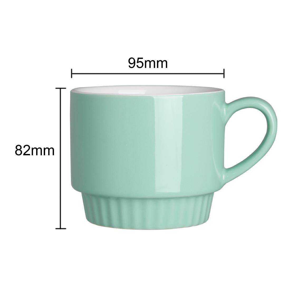 Olympia Café Stacking Mugs Aqua 340ml (6 Pack)