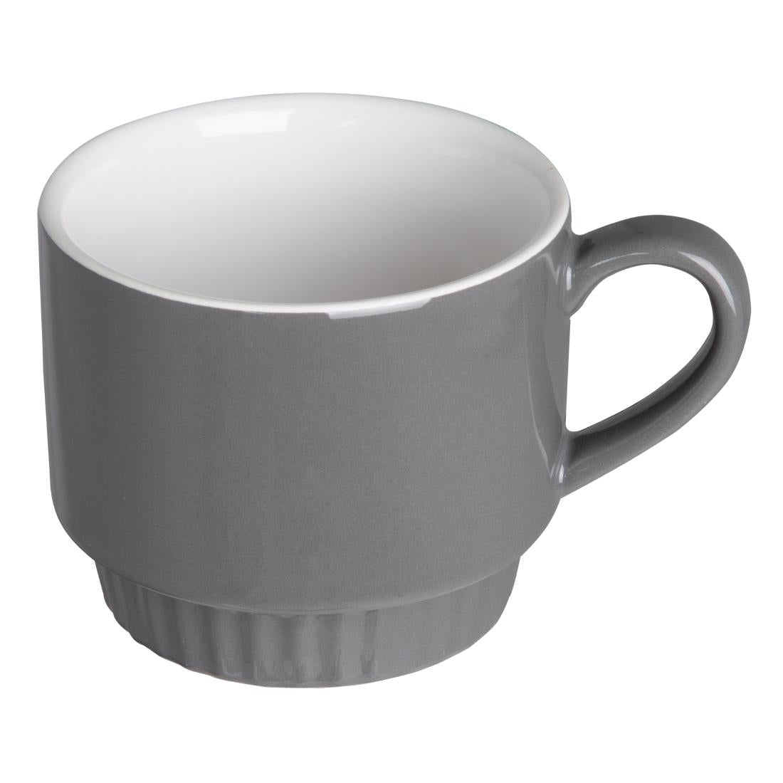 Olympia Café Stacking Mugs Charcoal 340ml (6 Pack)