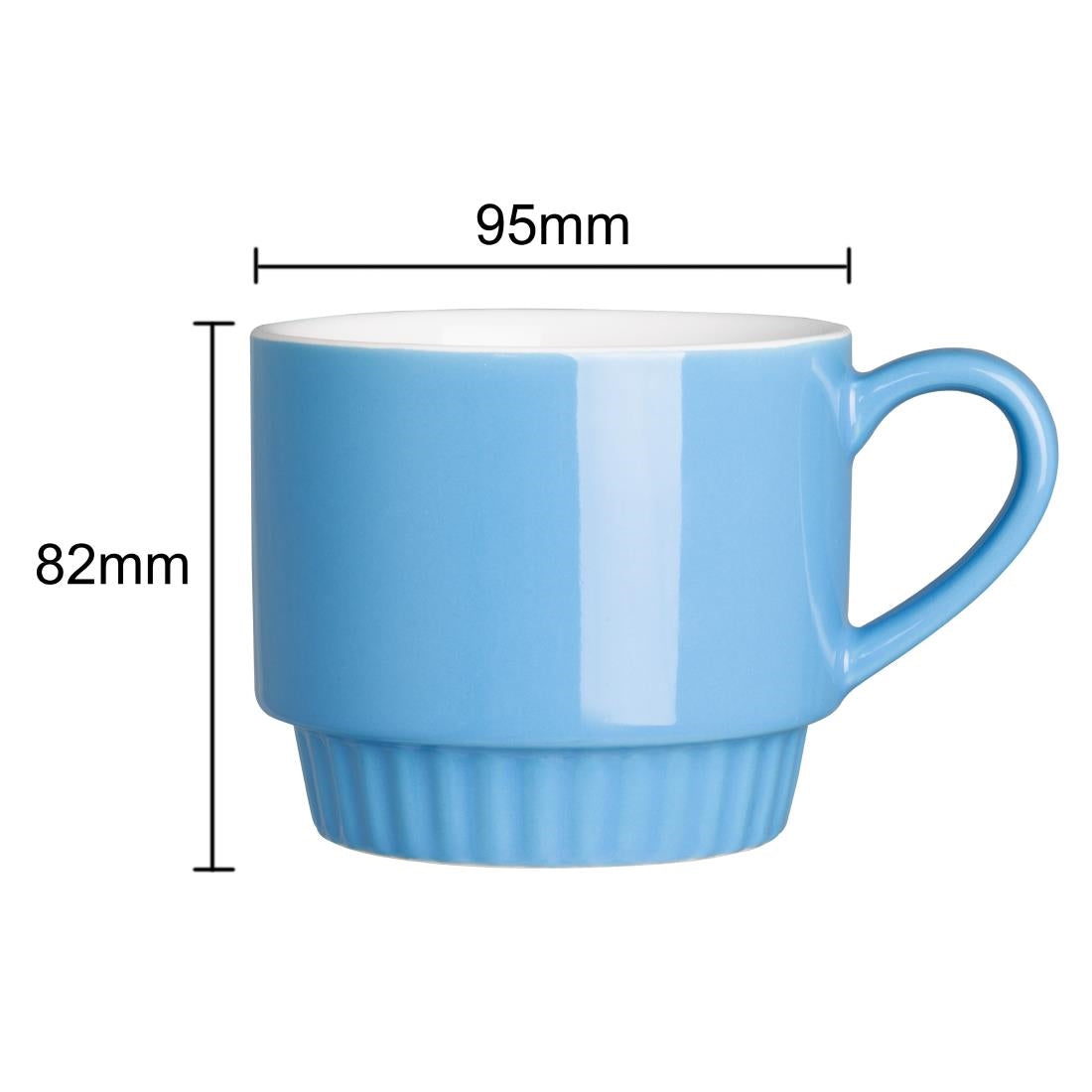 Olympia Café Stacking Mugs Blue 340ml (6 Pack)