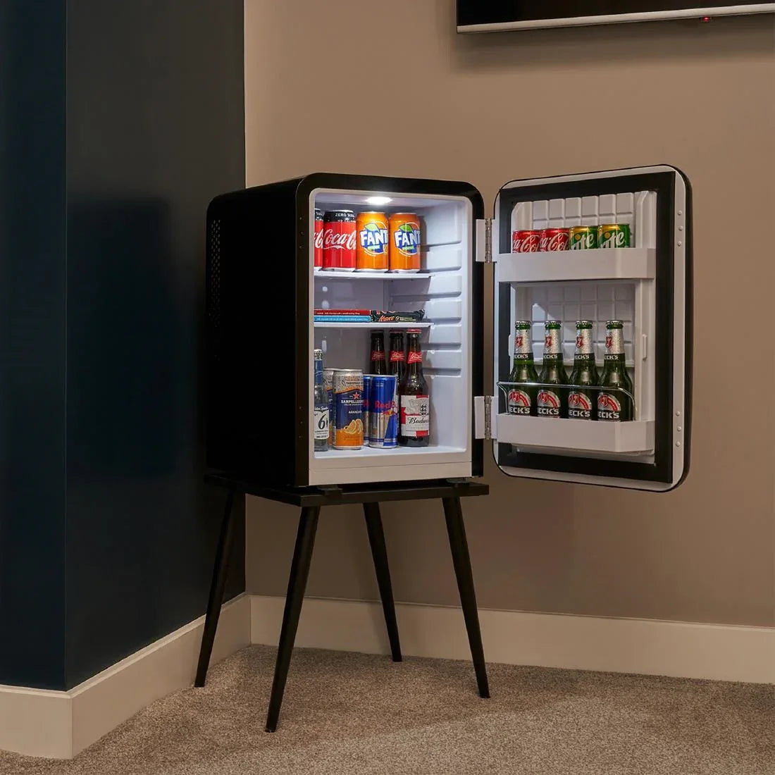 JK009 Corby Radley 40L Solid Door Minibar - Black (Direct)