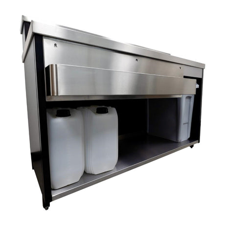 JK036 Parry Events Bar with upstand, stainless steel bar top and powder coated front/sides (Direct)