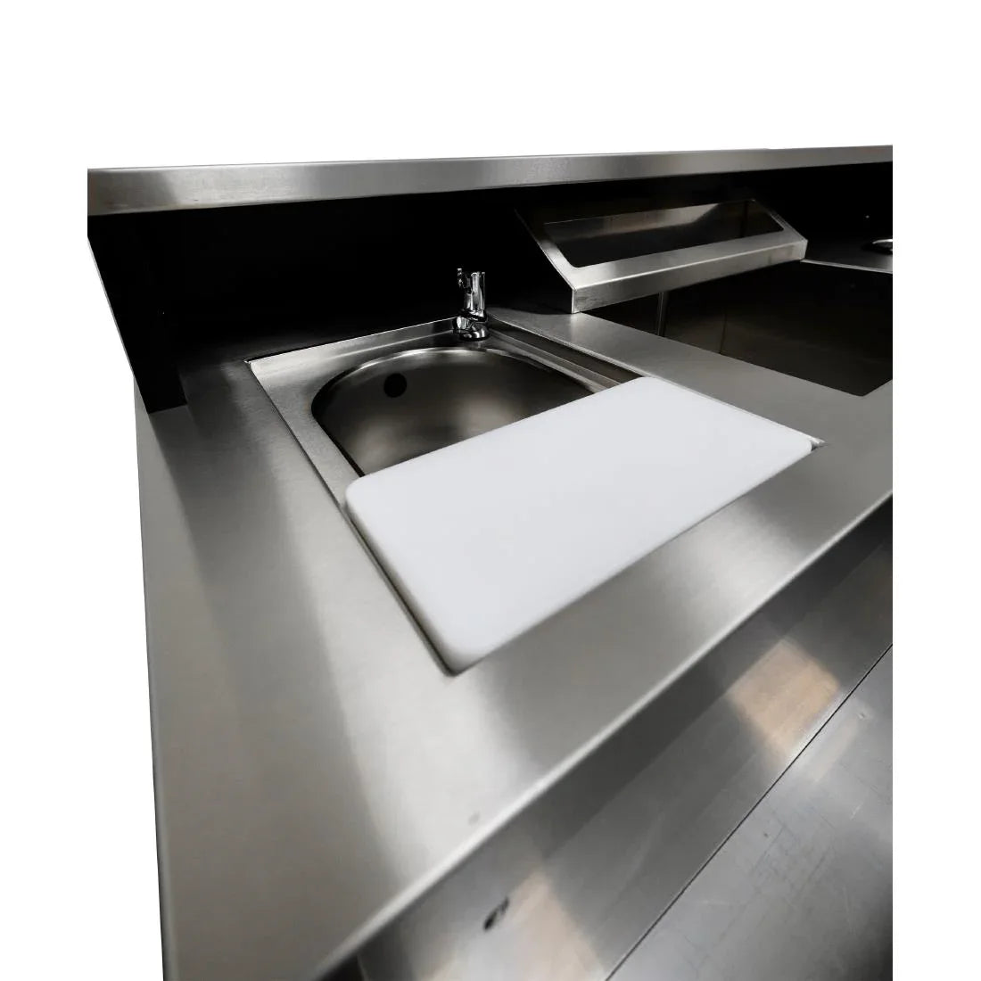 JK036 Parry Events Bar with upstand, stainless steel bar top and powder coated front/sides (Direct)