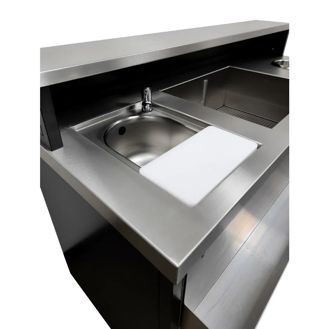 JK036 Parry Events Bar with upstand, stainless steel bar top and powder coated front/sides (Direct)